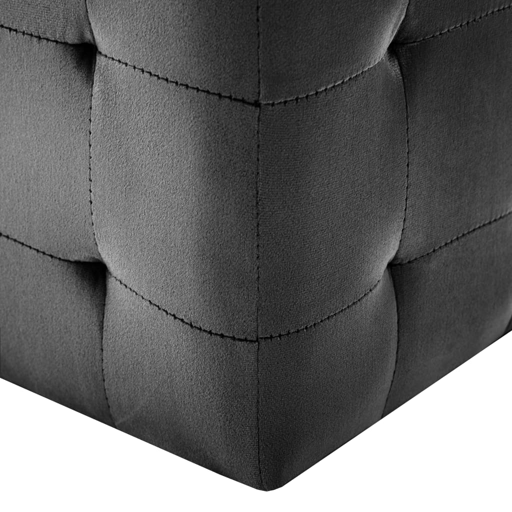 Sängbord 2 st svart 30x30x30 cm sammetstyg