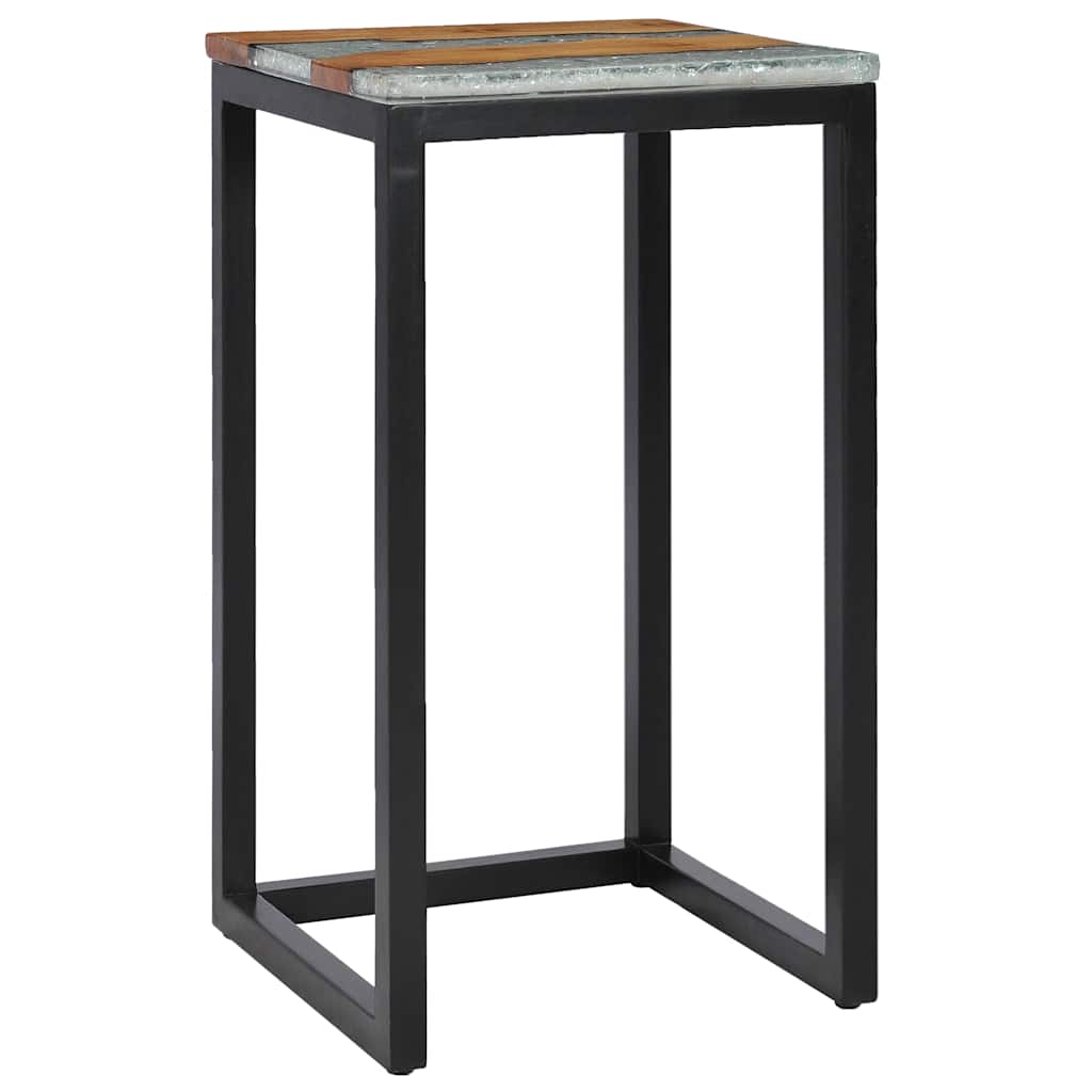 Sidobord Trä 3 st massiv teak och polyresin
