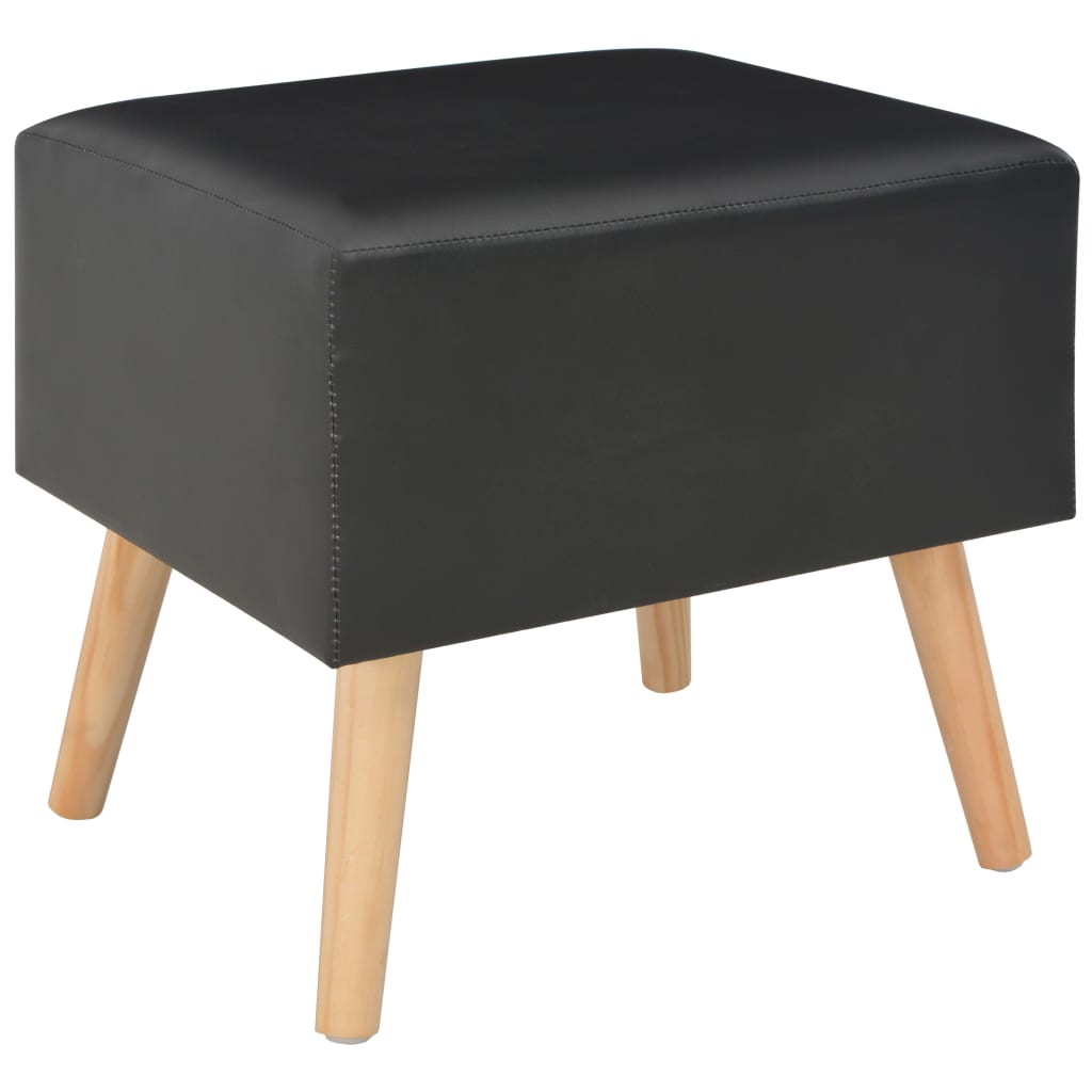 Sängbord 2 st svart 40x35x40 cm konstläder