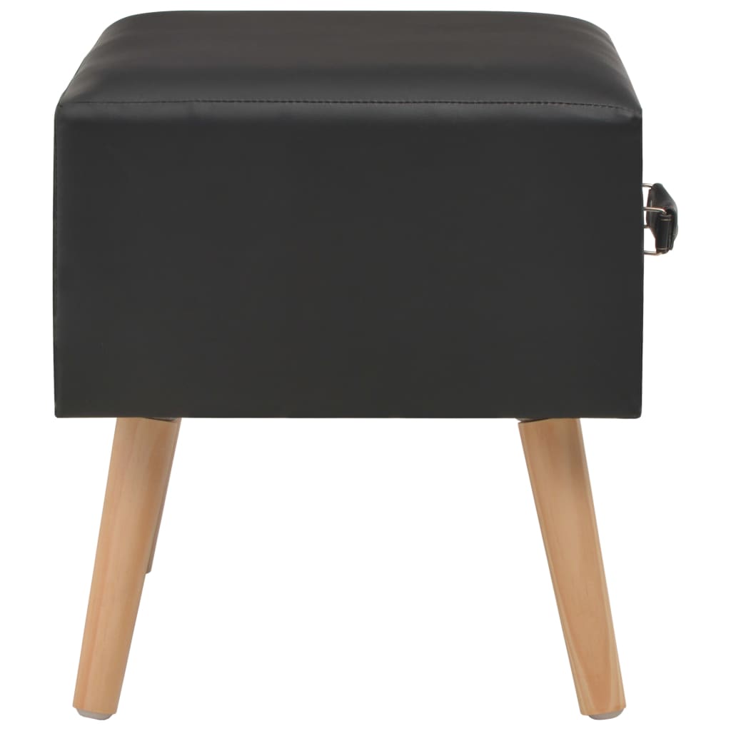 Sängbord 2 st svart 40x35x40 cm konstläder