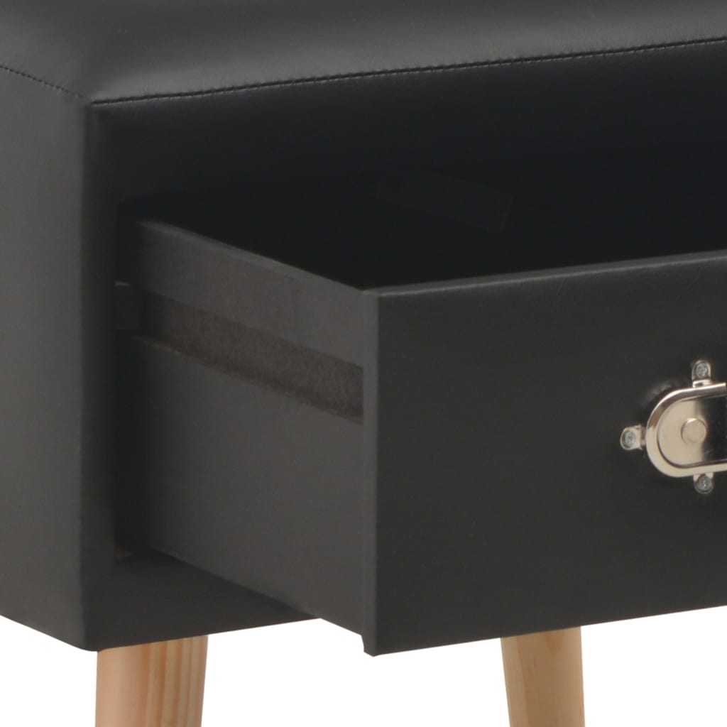 Sängbord 2 st svart 40x35x40 cm konstläder