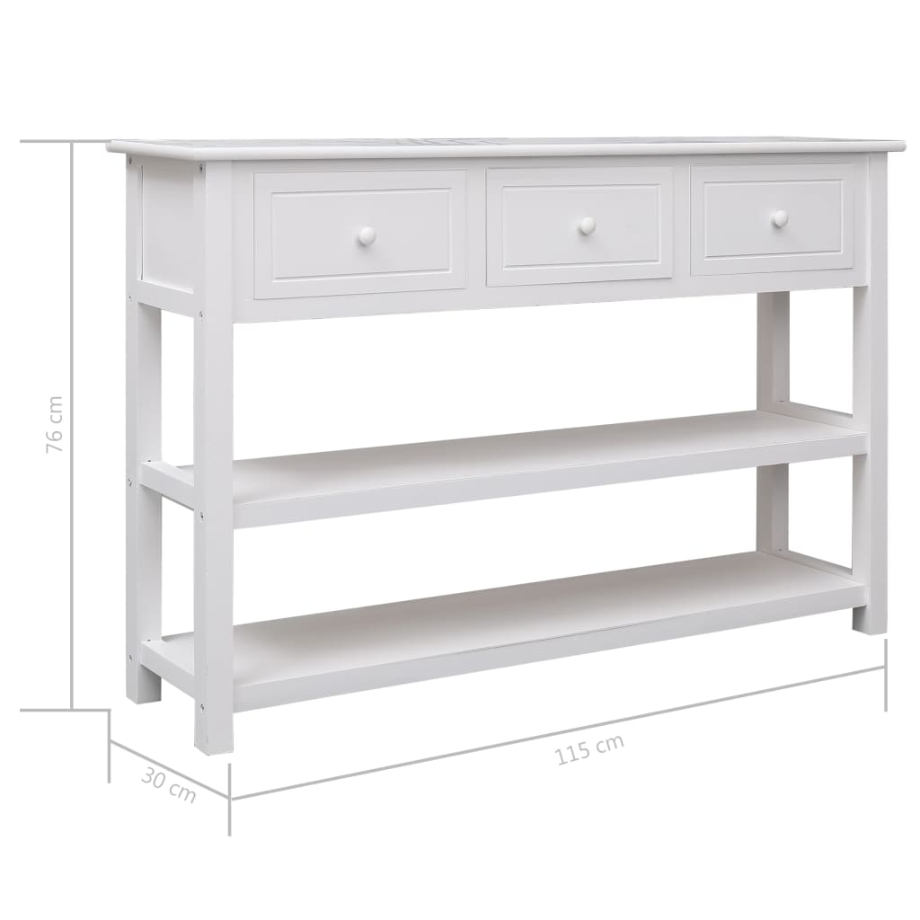 Skänk Vit 115x30x76 cm trä