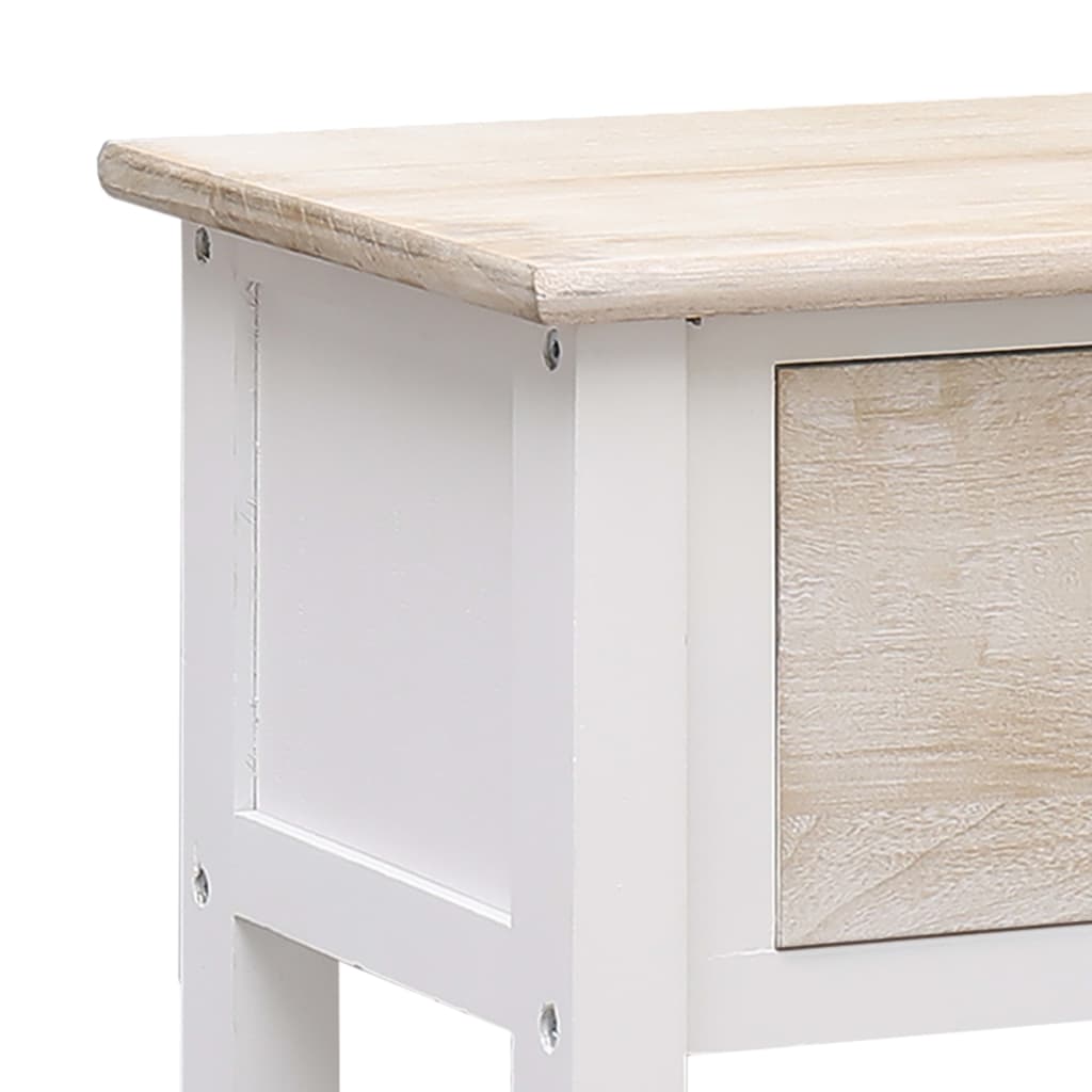 Skänk Trä naturlig och Vit 115x30x76 cm trä