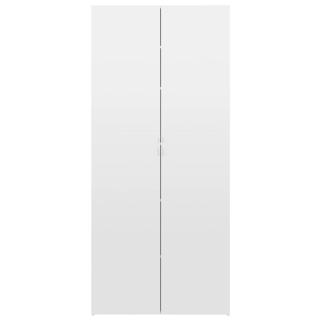 Skoställ Högglans Vit Skoskåp 80x35,5x180 cm