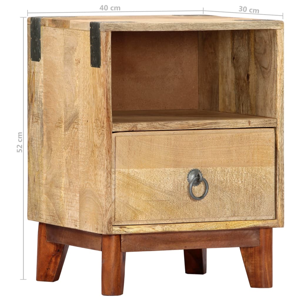 Sängbord Nattduksbord Trä 40x30x52 cm massivt robust mangoträ