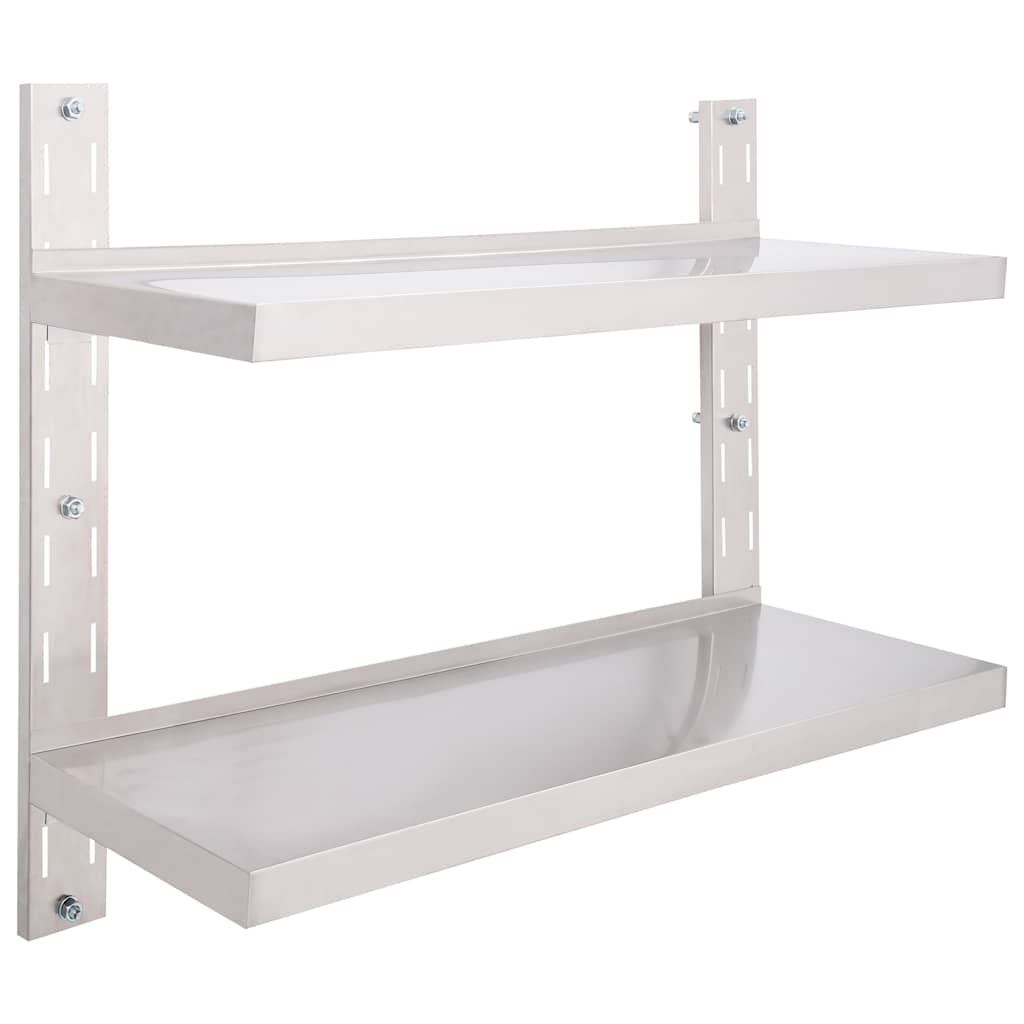 Vägghylla DIV. Svävande Flytande 2 plan rostfritt stål 100x30 cm