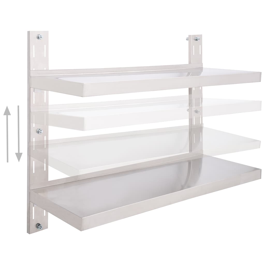 Vägghylla DIV. Svävande Flytande 2 plan rostfritt stål 100x30 cm