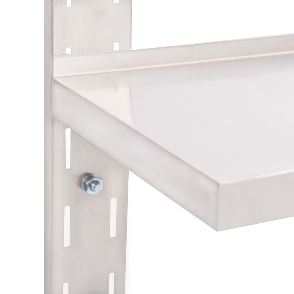 Vägghylla DIV. Svävande Flytande 2 plan rostfritt stål 150x30 cm