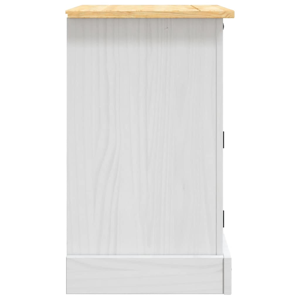 Sängbord Nattduksbord Vit mexikansk coronastil furu 53x39x67 cm
