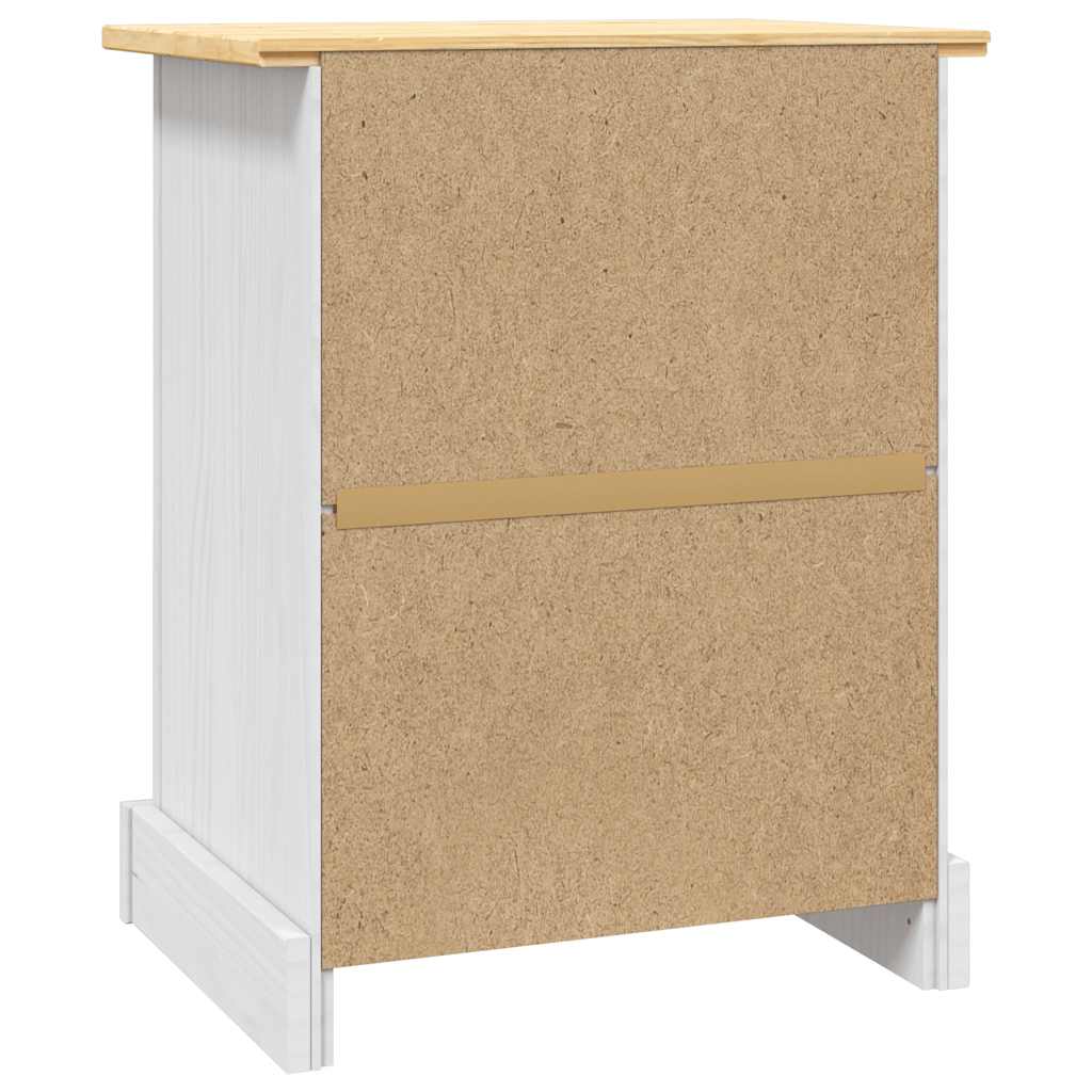 Sängbord Nattduksbord Vit mexikansk coronastil furu 53x39x67 cm