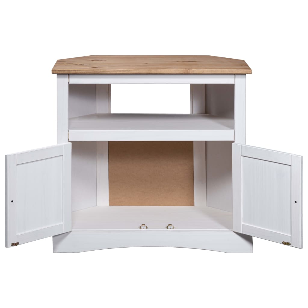 Avlastningsbord Konsollbord Vit mexikansk coronastil furu Vit 80x43x78 cm