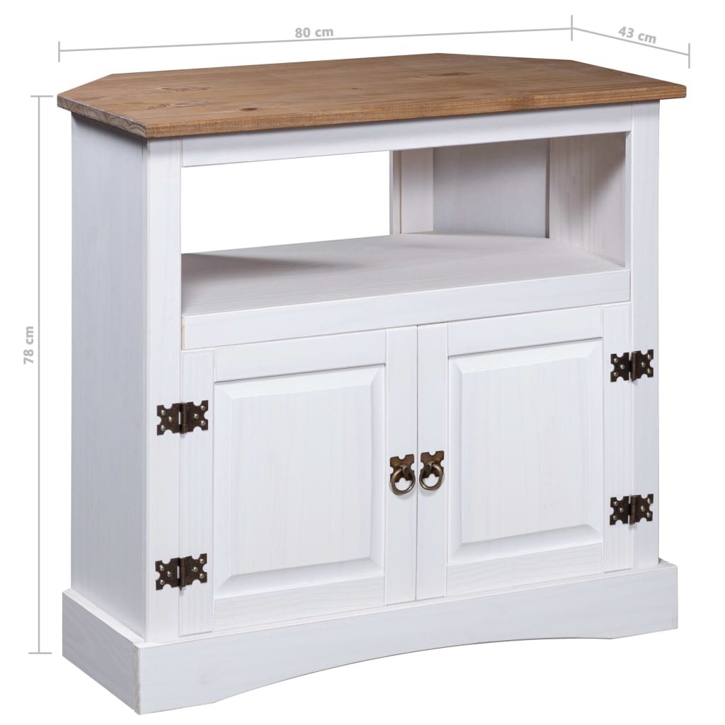 Avlastningsbord Konsollbord Vit mexikansk coronastil furu Vit 80x43x78 cm
