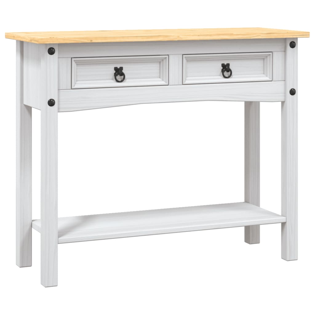 Avlastningsbord Konsollbord Vit mexikansk Coronastil furu 90x34,5x73 cm