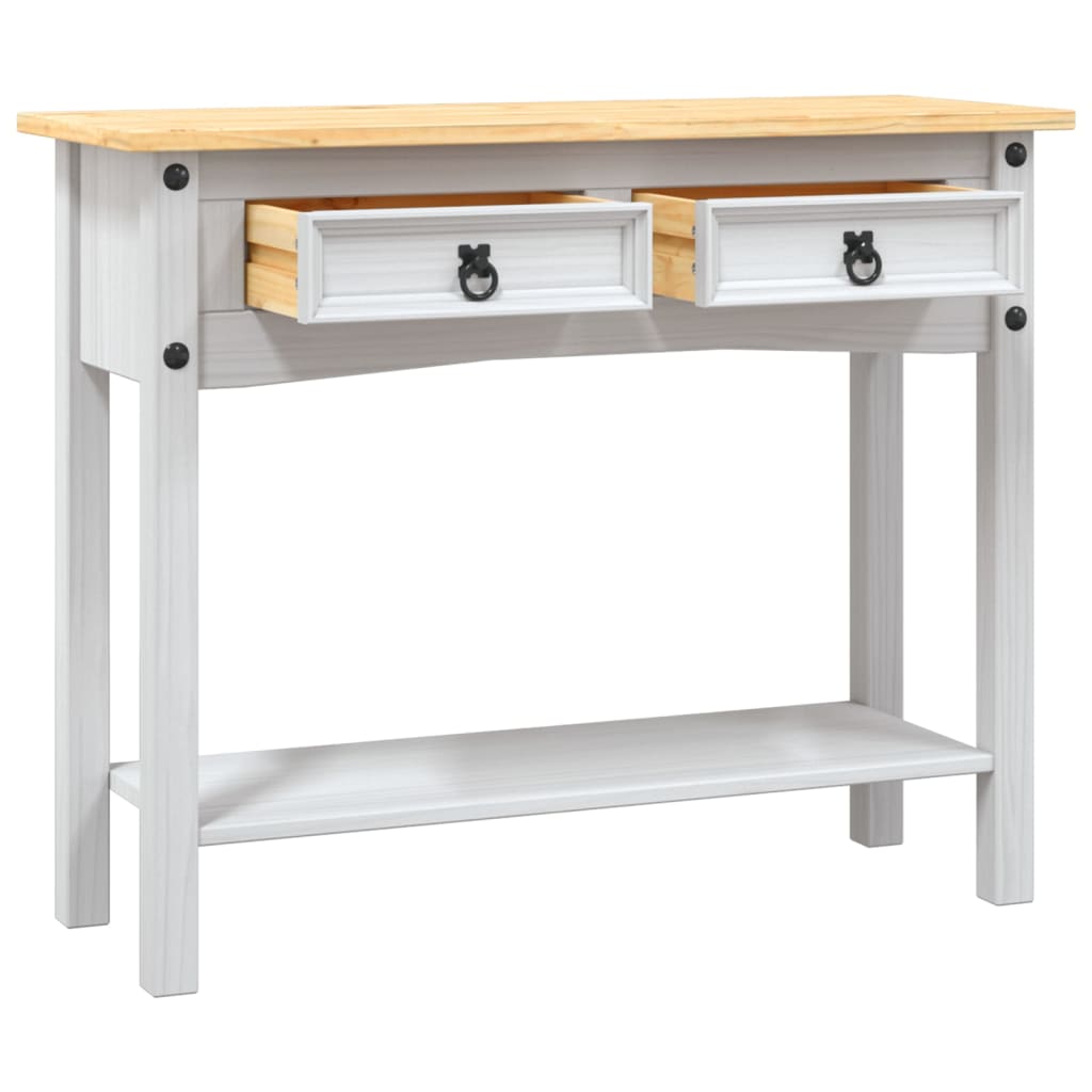 Avlastningsbord Konsollbord Vit mexikansk Coronastil furu 90x34,5x73 cm