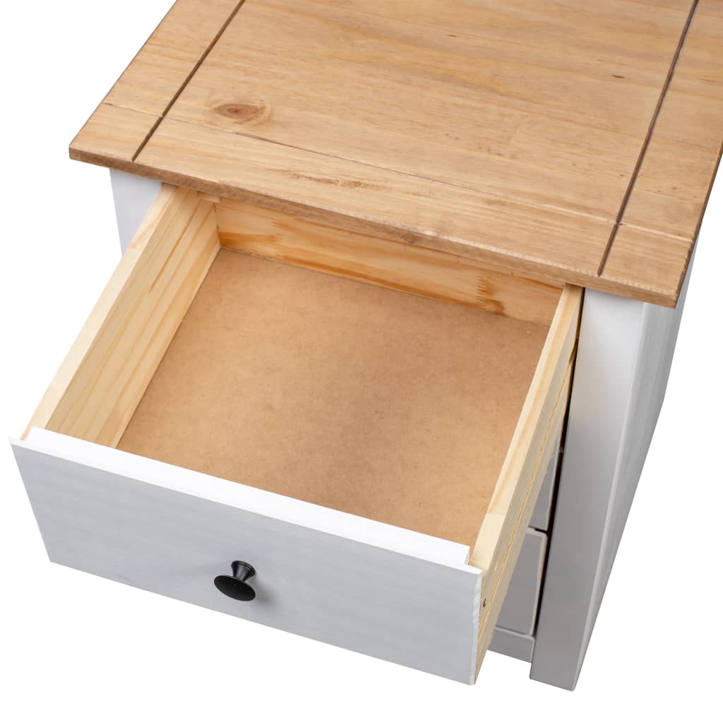 Sängbord Nattduksbord Vit 46x40x57 cm furu panama