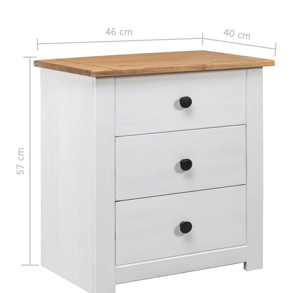 Sängbord Nattduksbord Vit 46x40x57 cm furu panama