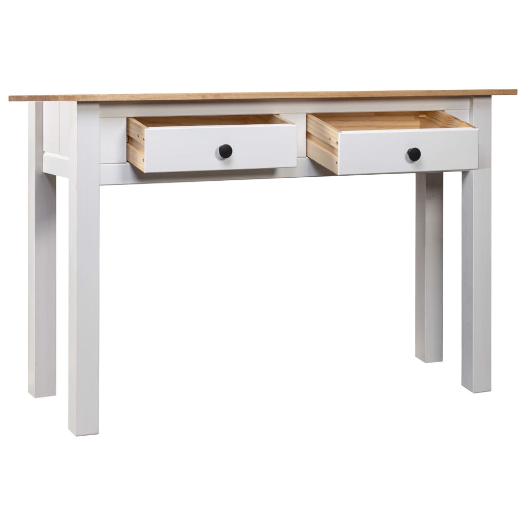 Avlastningsbord Konsollbord Vit 110x40x72 cm massiv furu panama