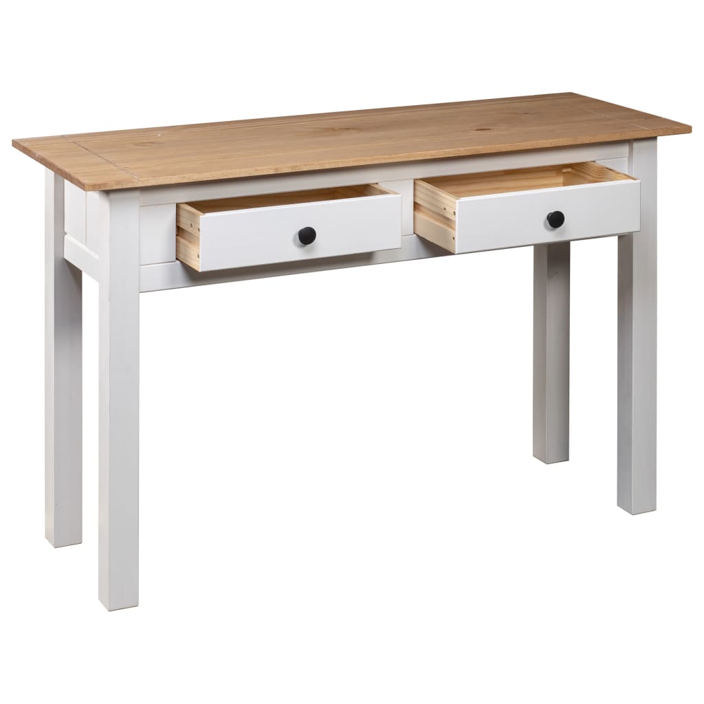 Avlastningsbord Konsollbord Vit 110x40x72 cm massiv furu panama