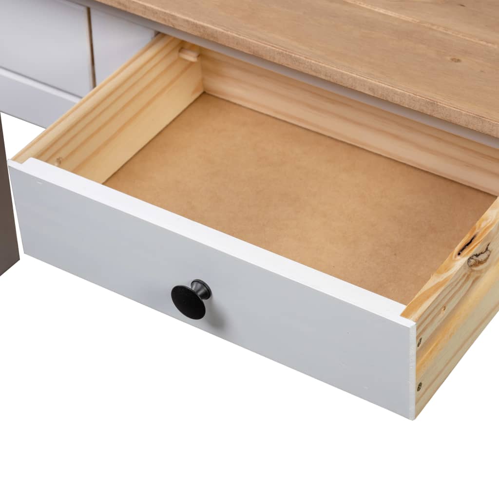 Avlastningsbord Konsollbord Vit 110x40x72 cm massiv furu panama