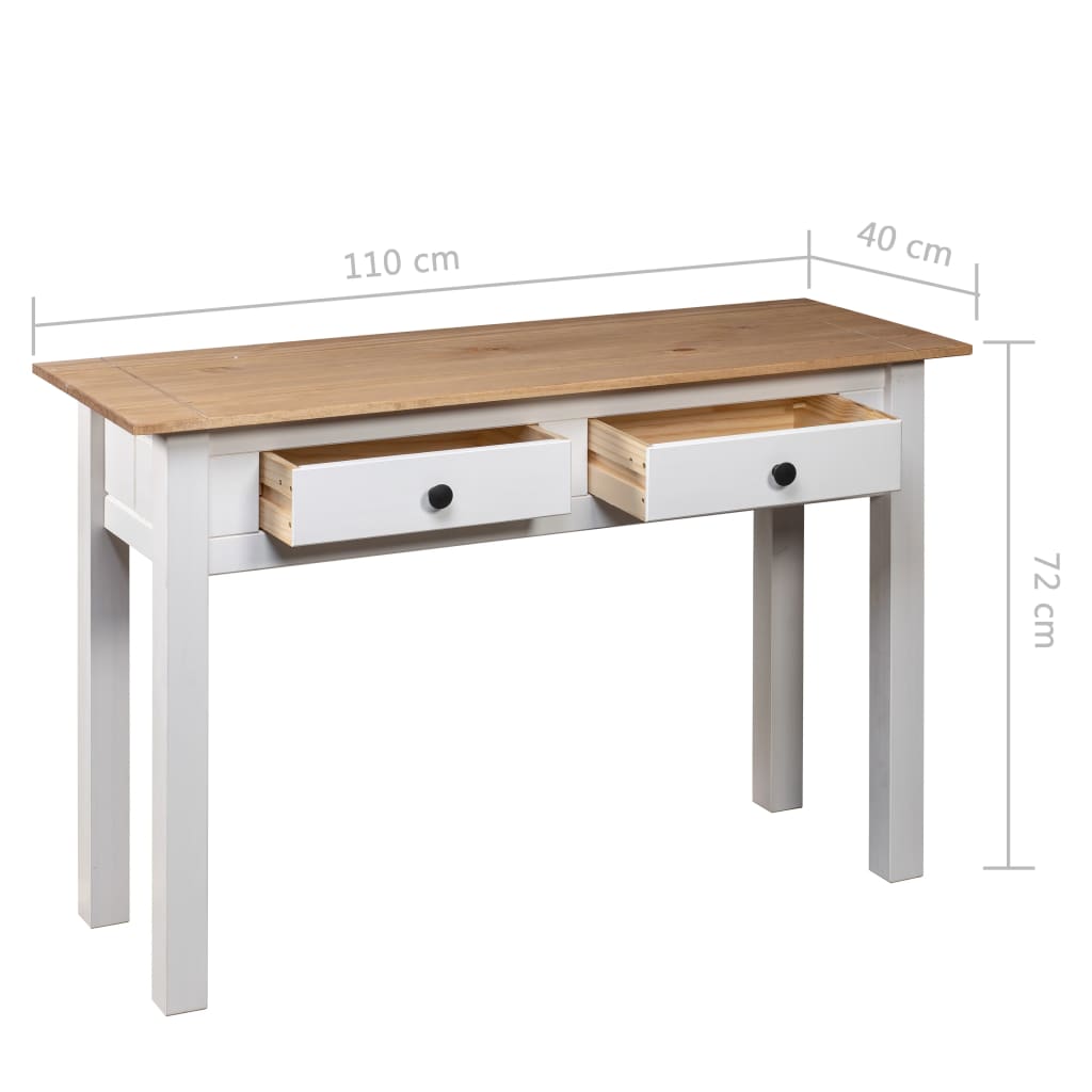 Avlastningsbord Konsollbord Vit 110x40x72 cm massiv furu panama