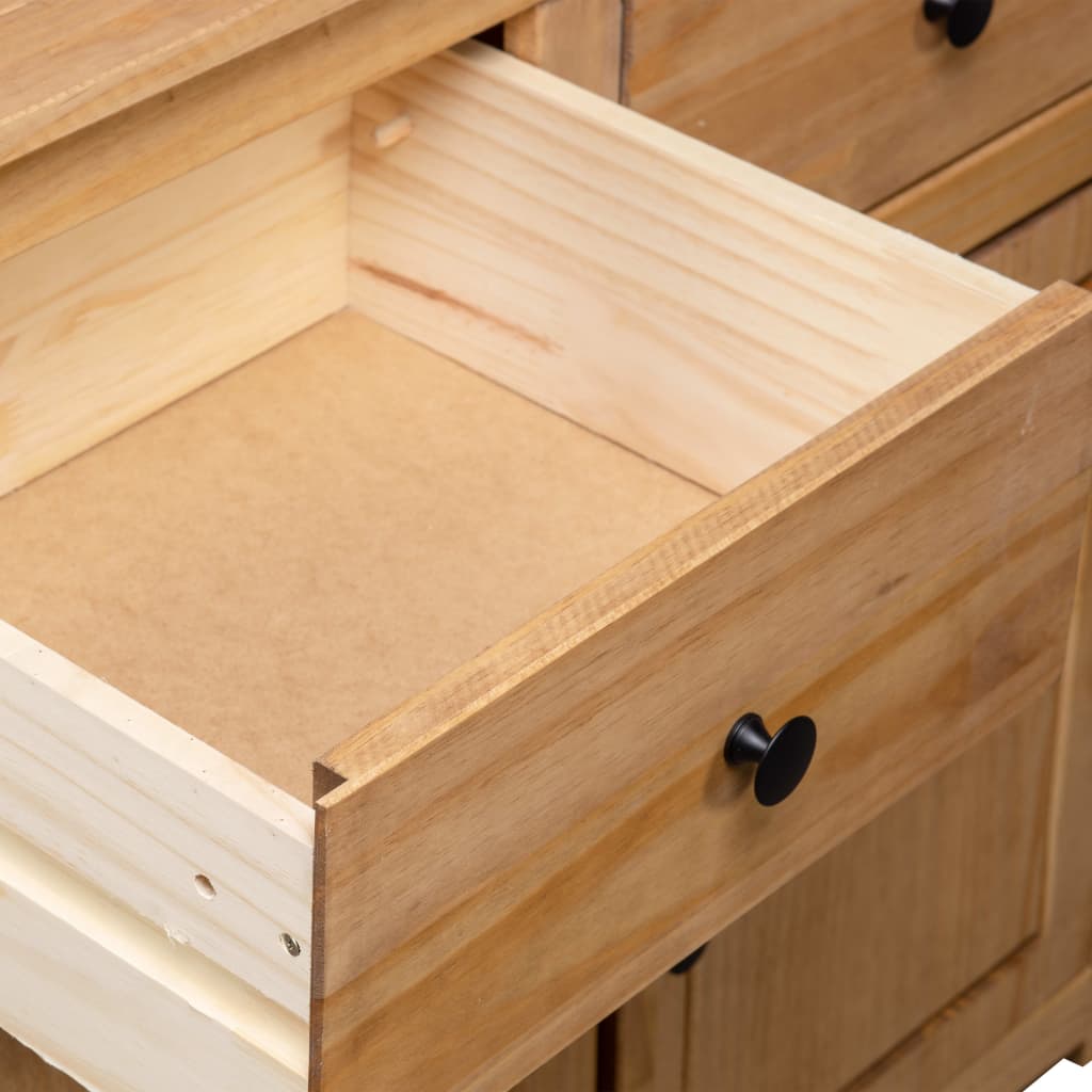 Skänk Trä 93x40x80 cm massiv furu panama