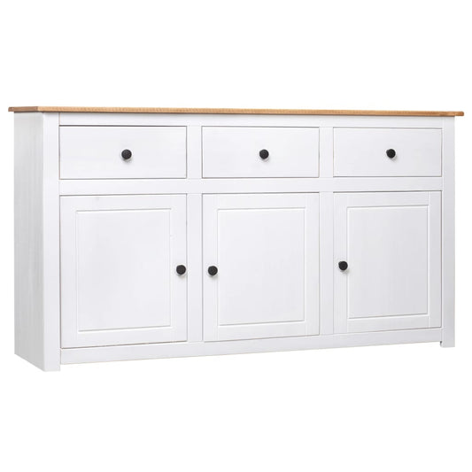 Skänk Vit 135x40x80 cm massiv furu panama