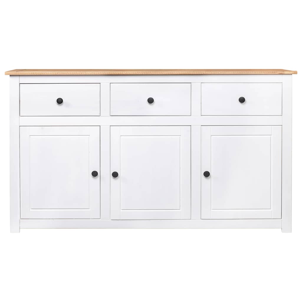 Skänk Vit 135x40x80 cm massiv furu panama