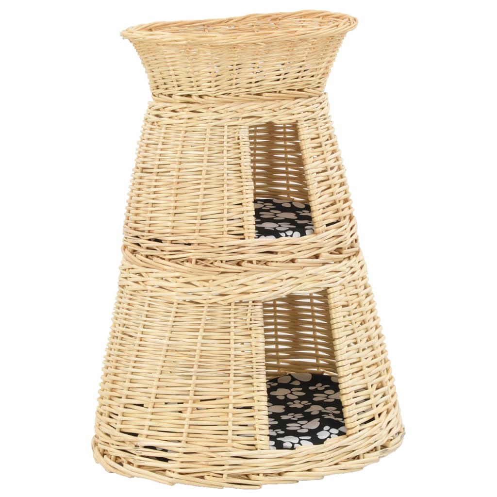 Kattmöbel Kattkorg 3 delar med dynor 47x34x60 cm naturlig pil