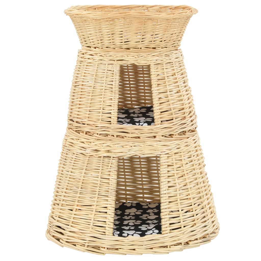 Kattmöbel Kattkorg 3 delar med dynor 47x34x60 cm naturlig pil