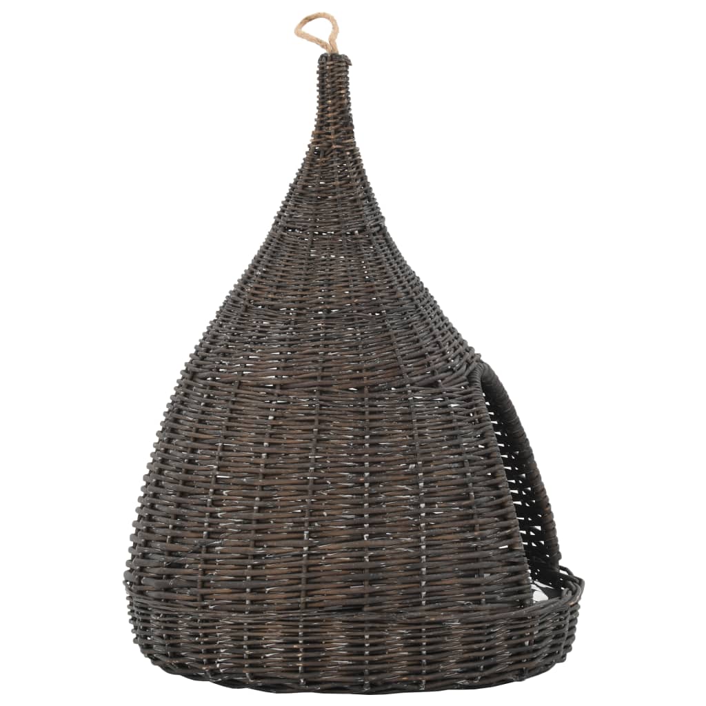Kattmöbel Kattkoja med dyna Grå 40x60 cm naturlig pil tipi