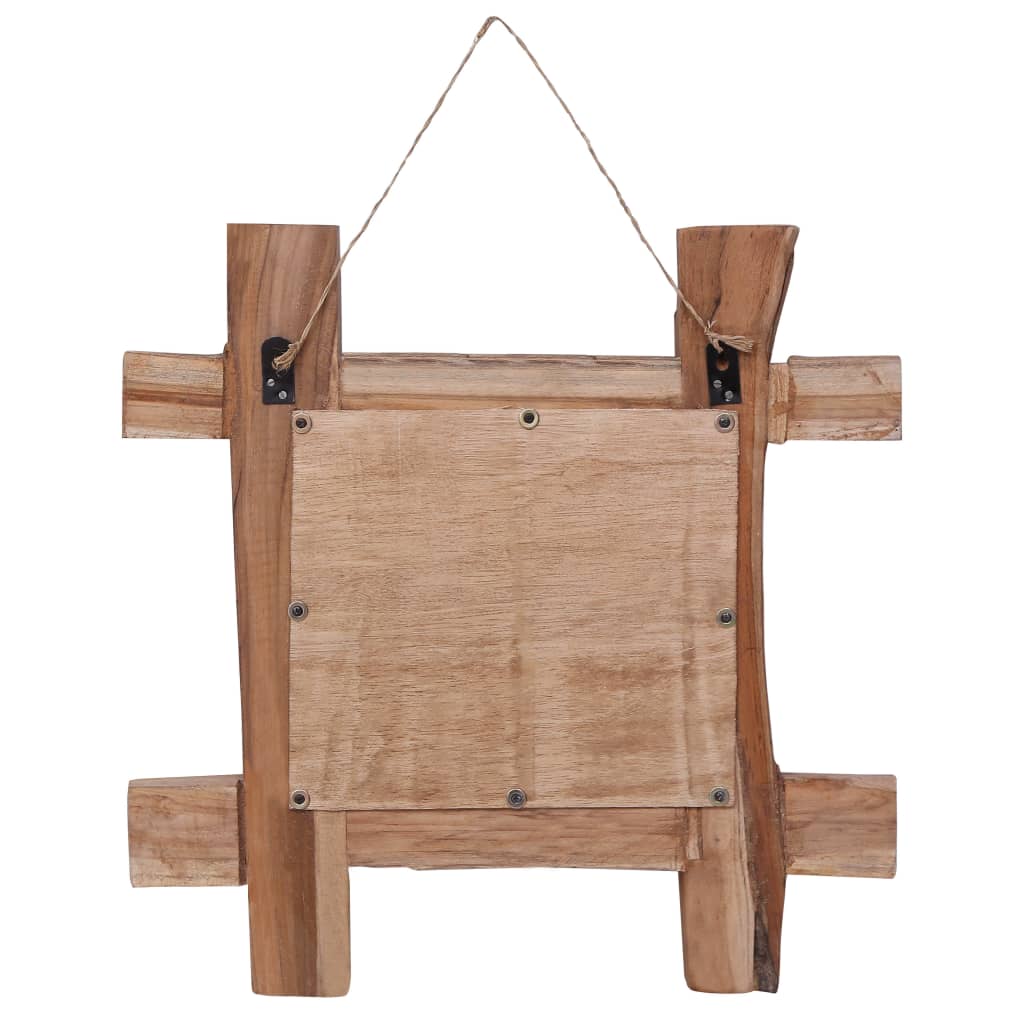 Väggspegel naturfärgad 50x50 cm återvunnen teak