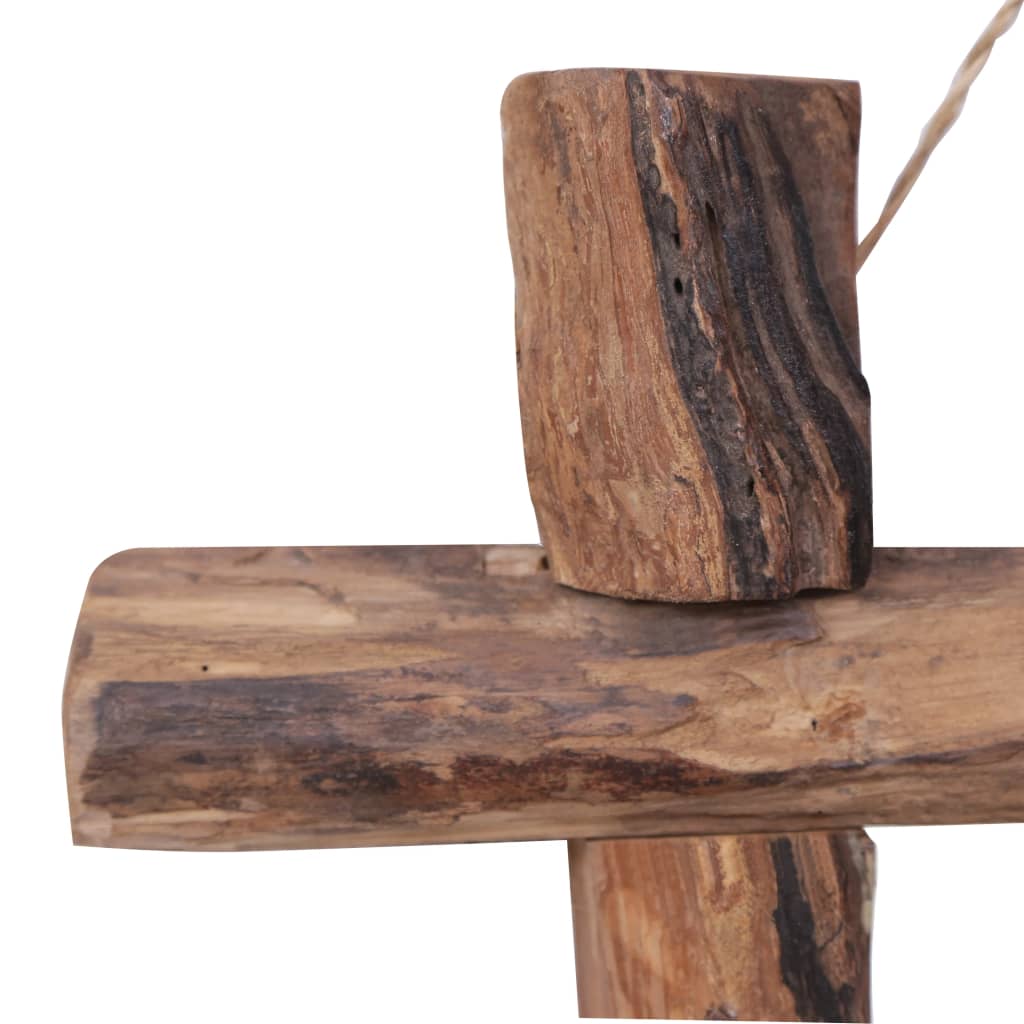 Väggspegel naturfärgad 50x50 cm återvunnen teak