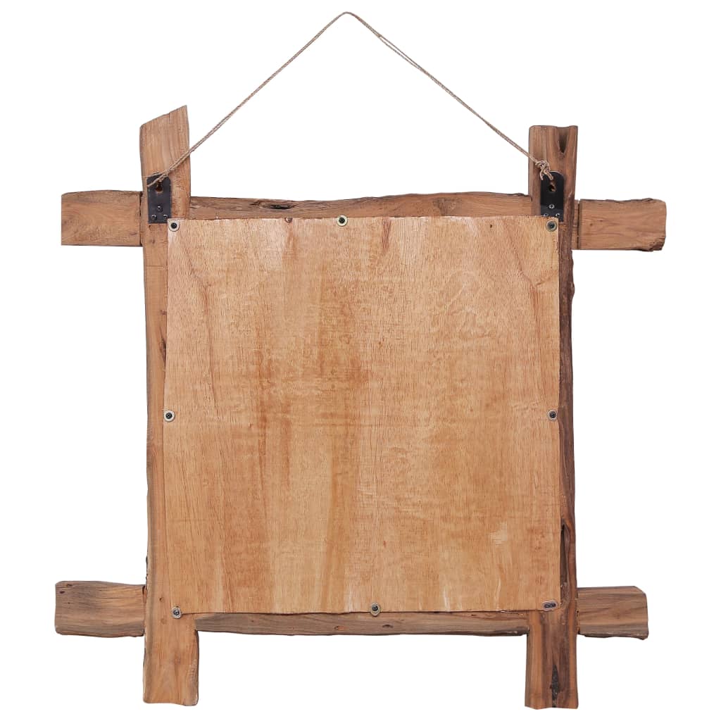 Väggspegel naturfärgad 70x70 cm återvunnen teak