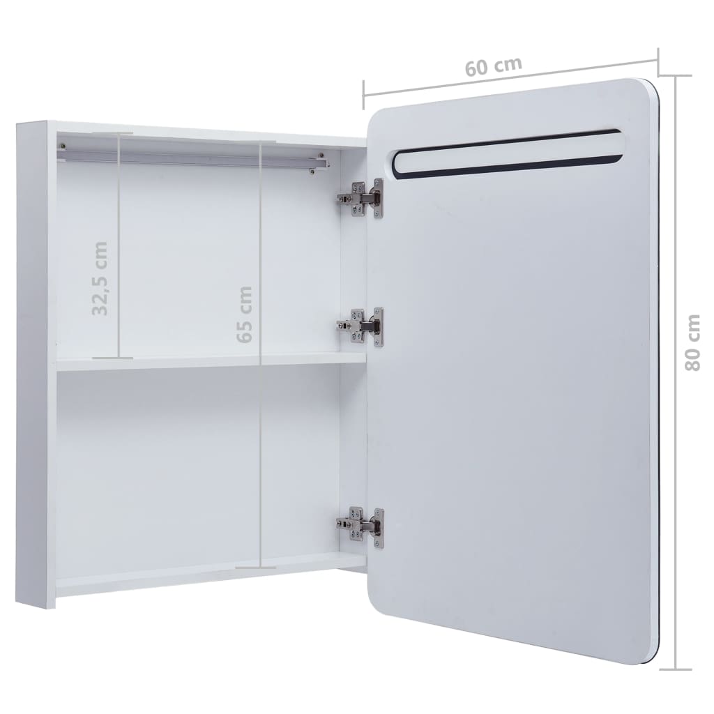 Badrumsspegel Spegelskåp LED 60x11x80 cm