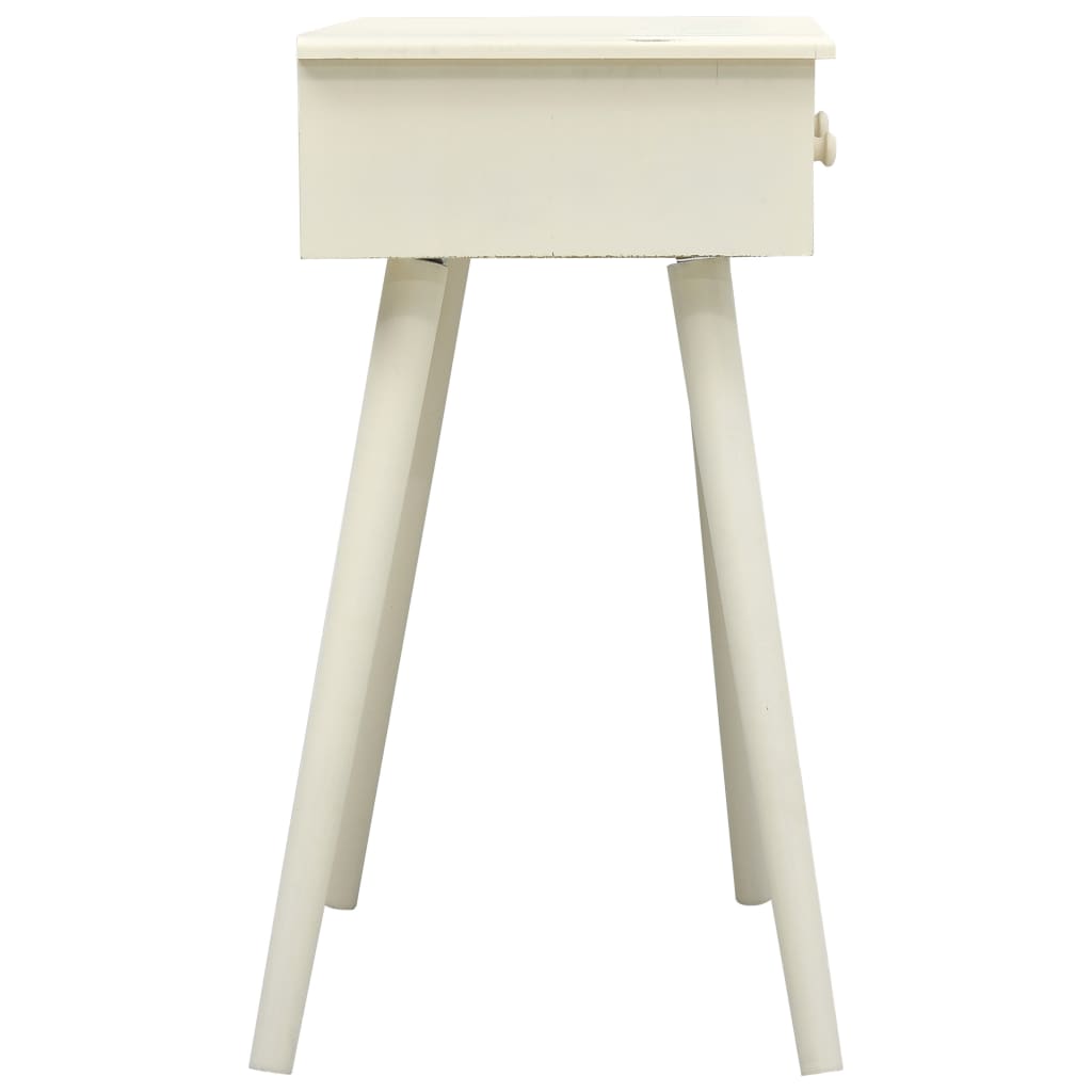 Avlastningsbord Konsollbord Grå med 2 lådor sniderier 80x40x77,8 cm trä
