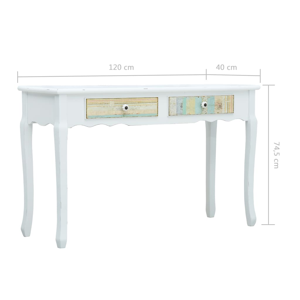 Avlastningsbord Konsollbord Vit 120x40x74,5 cm trä
