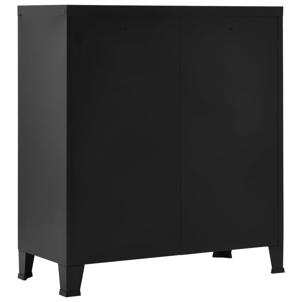 Skåp DIV. Svart 90x40x100 cm stål