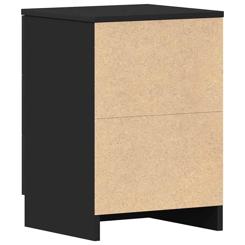 Sängbord 2 st svart 38x35x56 cm konstruerat trä