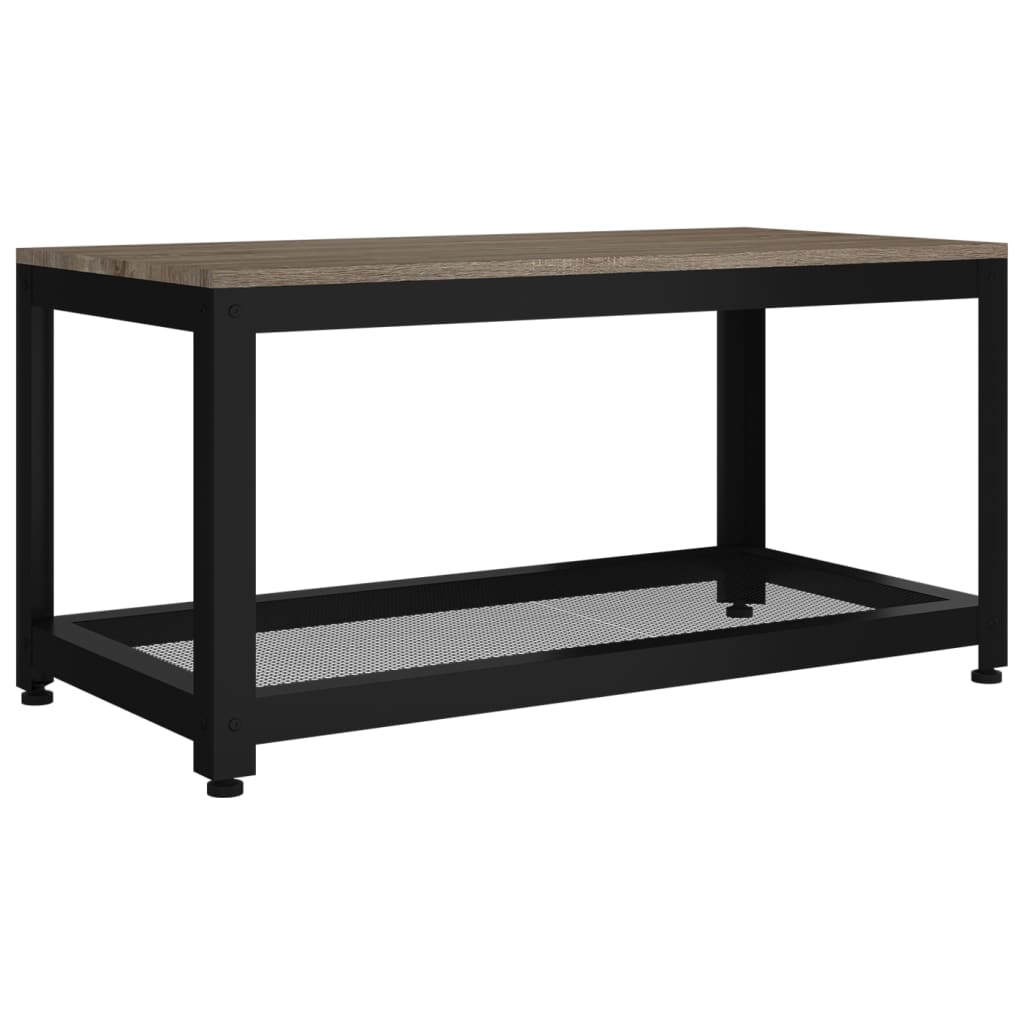 Sidobord Grå och Svart 90x40x45 cm MDF och järn