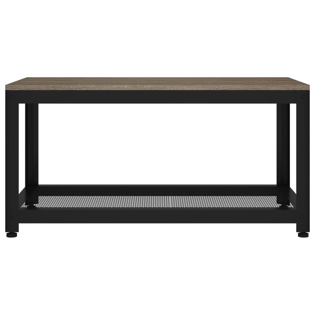 Sidobord Grå och Svart 90x40x45 cm MDF och järn