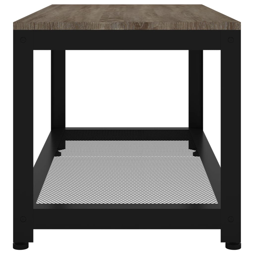 Sidobord Grå och Svart 90x40x45 cm MDF och järn