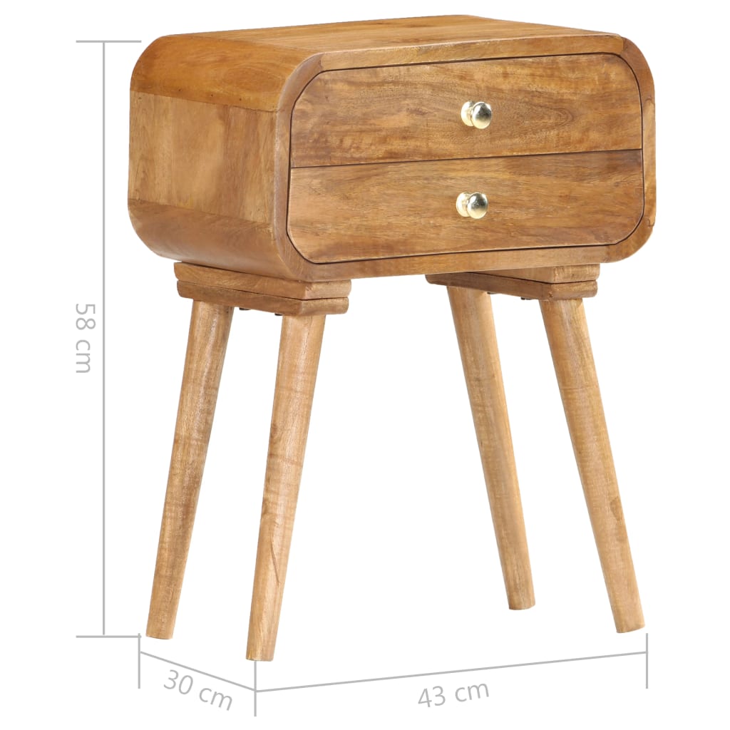 Sängbord Nattduksbord Trä 43x30x58 cm massivt mangoträ