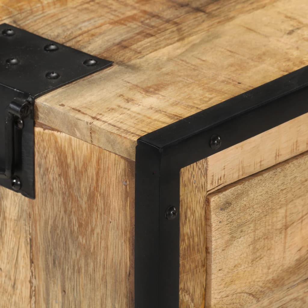 Skänk Trä 80x31x71 cm massivt grovt mangoträ