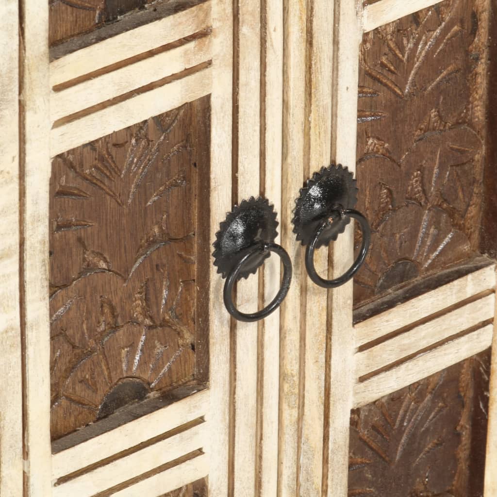 Skänk Vit 65x30x75 cm massivt mangoträ