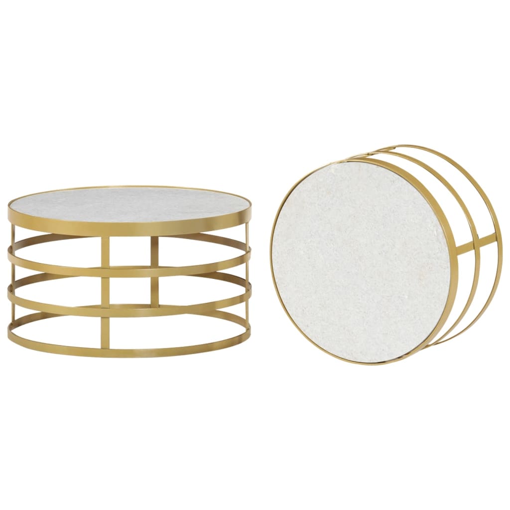 Soffbord Vit 2 st marmor mässing