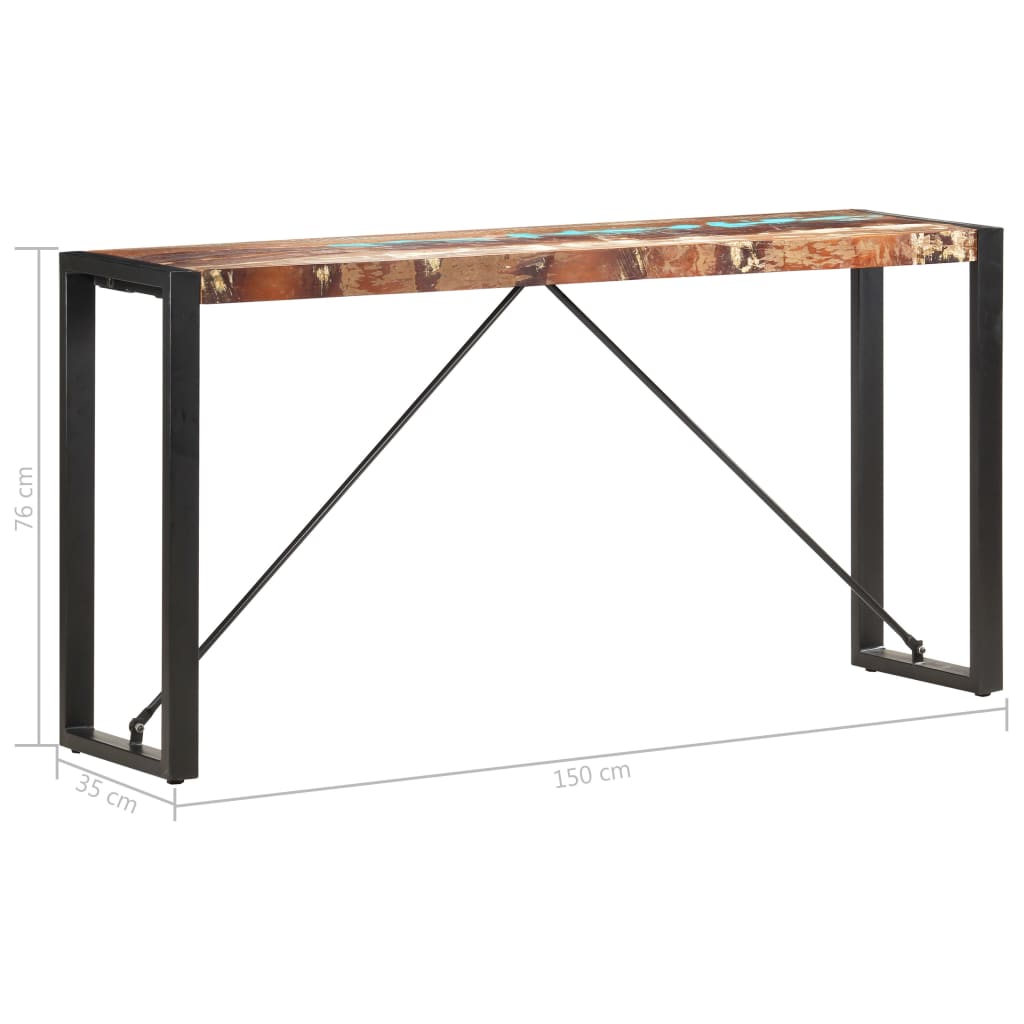 Avlastningsbord Konsollbord Trä 150x35x76 cm massivt återvunnet trä
