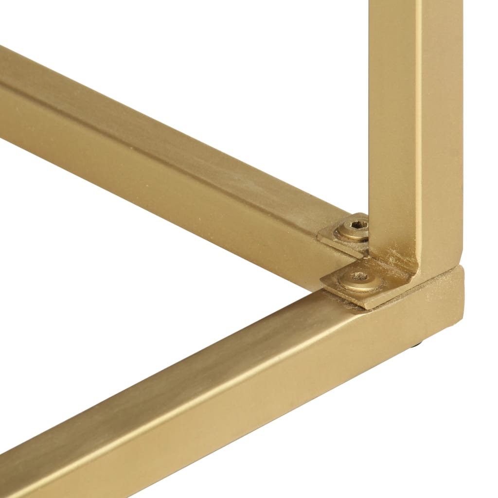 Avlastningsbord Konsollbord Trä Svart och guld 90x30x75 cm massivt mangoträ