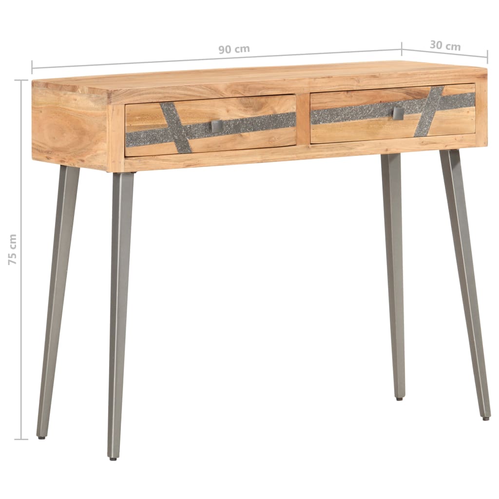 Avlastningsbord Konsollbord Trä 90x30x75 cm massivt akaciaträ