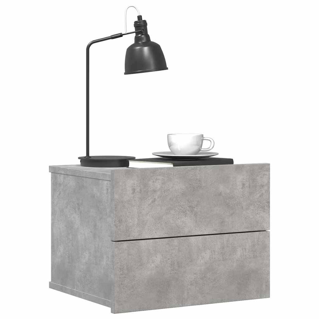Sängbord 2 st betonggrå 40x30x30 cm konstruerat trä