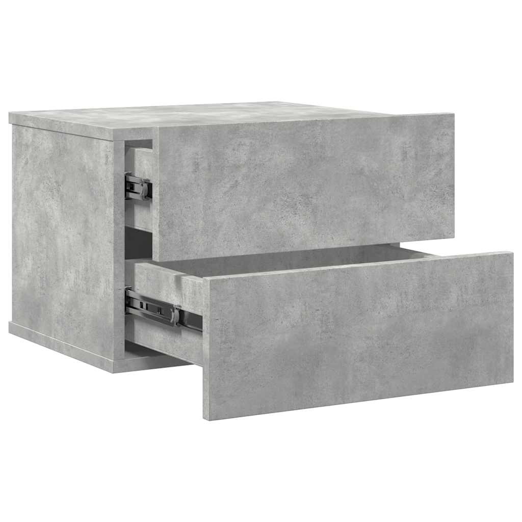 Sängbord 2 st betonggrå 40x30x30 cm konstruerat trä